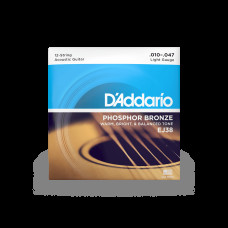 D’ADDARIO EJ38 PHOSPHOR BRONZE REGULAR LIGHT 12-STRING (10-47) Струны для акустической гитары