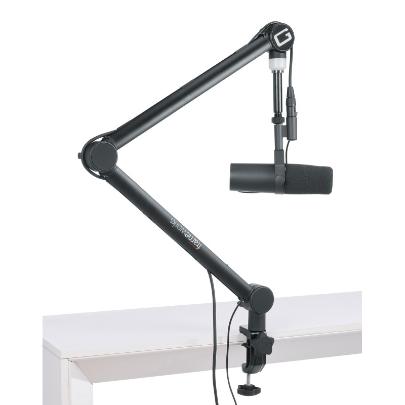 GATOR FRAMEWORKS GFWMICBCBM4000 Professional Desktop Mic Boom Stand with Led Light