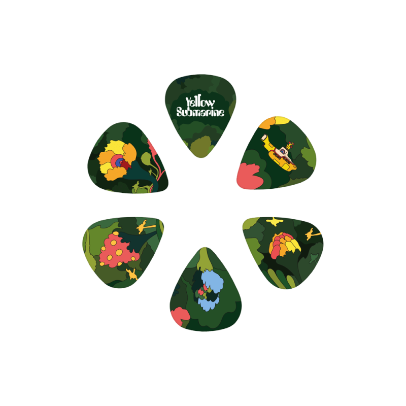 D'ADDARIO 1CWH4-11B2 YELLOW SUBMARINE 55TH ANNIVERSARY GUITAR PICKS - Pepperland Woods