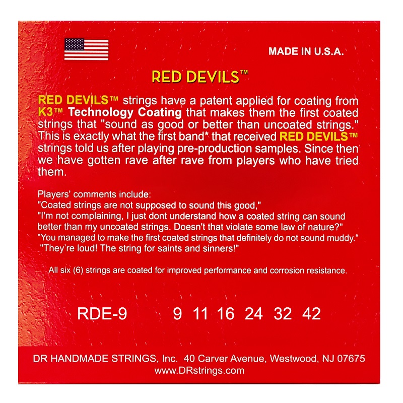 DR STRINGS RED DEVILS Electric - Light (9-42) Струни для електрогітари