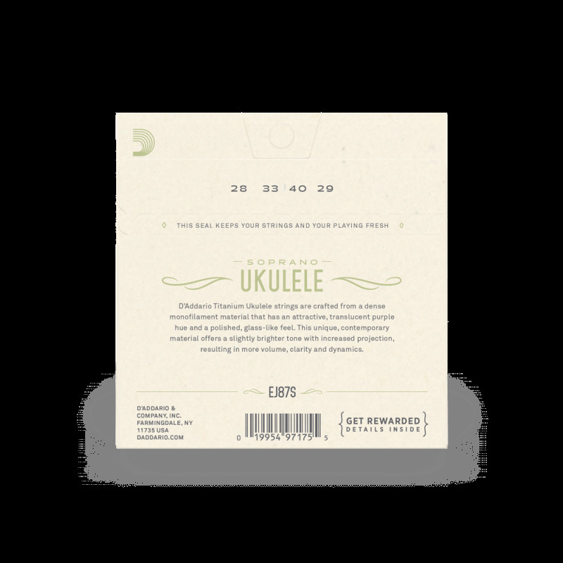D‘ADDARIO EJ87S TITANIUM UKULELE SOPRANO Струни для укулеле