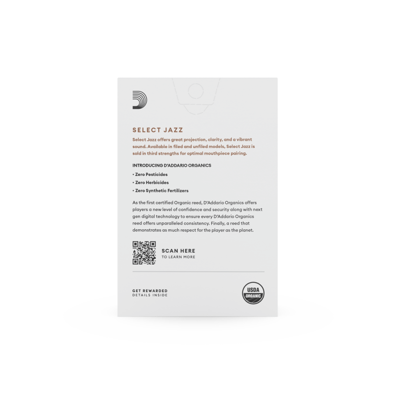D`ADDARIO Organic Select Jazz - Alto Sax Unfiled 3M - 10 Pack