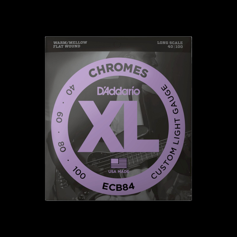D‘ADDARIO ECB84 XL CHROMES BASS CUSTOM LIGHT (40-100) Струни для бас-гітари