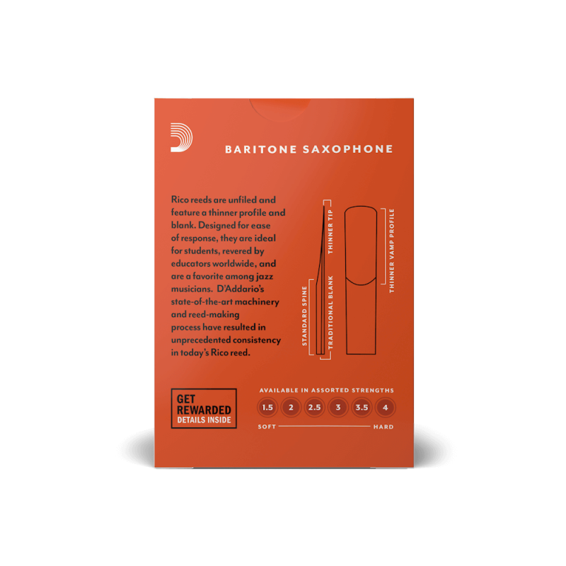 D`ADDARIO Rico - Baritone Sax #3.5 - 10 Pack
