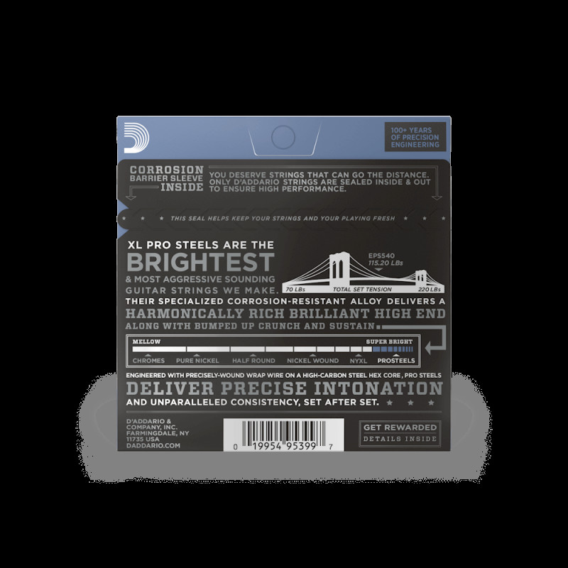 D‘ADDARIO EPS540 XL PROSTEELS LIGHT TOP / HEAVY BOTTOM (10-52) Струни для бас-гітари