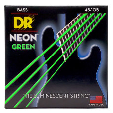 DR STRINGS NEON Green Bass - Medium (45-105) Струни для бас-гітари