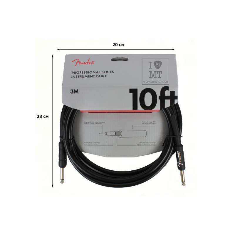 FENDER CABLE PROFESSIONAL SERIES 10' BLACK Кабель инструментальный