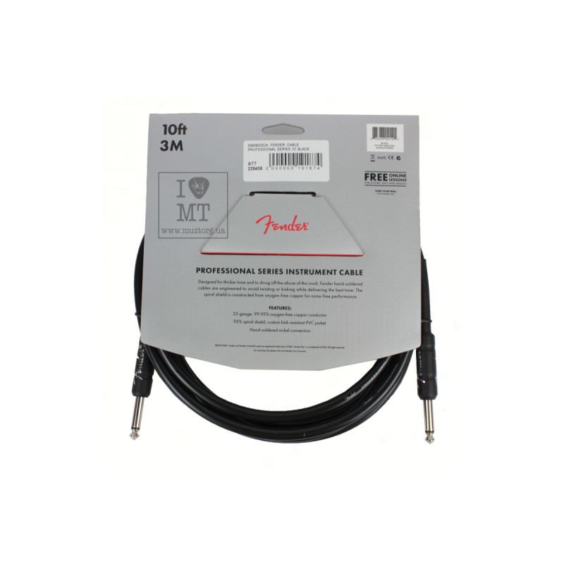 FENDER CABLE PROFESSIONAL SERIES 10' BLACK Кабель инструментальный