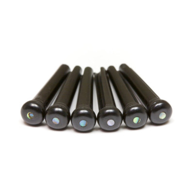 Набір кілочків GRAPH TECH PP-2182-00 TUSQ Bridge Pins Martin Style 2mm Black / Paua Dot (6 Pcs)