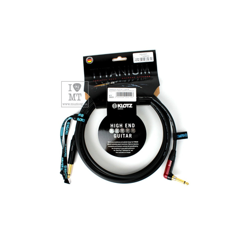 Кабель инструментальный KLOTZ TITANIUM INSTRUMENT CABLE SILENTPLUG ANGLED 4.5 M