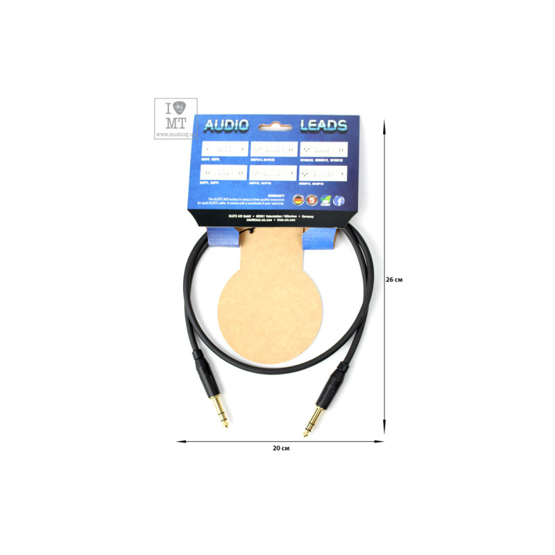KLOTZ B-3PP1 BALANCED PATCHCORD JACK GOLD 1 M Кабель коммутационный