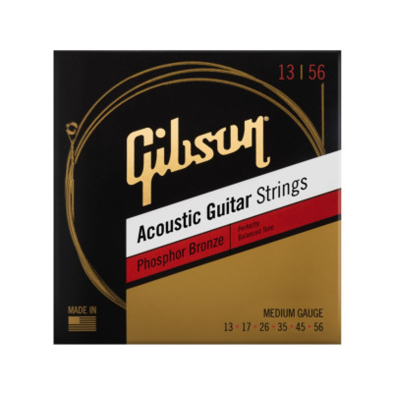 Струни для акустичних гітар GIBSON SAG-PB13 PHOSPHOR BRONZE ACOUSTIC GUITAR STRINGS 13-56 MEDIUM