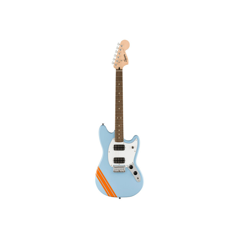 SQUIER by FENDER BULLET MUSTANG FSR HH DAPHNE BLUE w/COMPETITION STRIPES Електрогітара