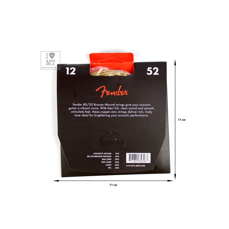 FENDER 70L Струни для акустичної гітари