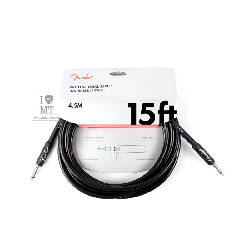 FENDER CABLE PROFESSIONAL SERIES 15' BLACK Кабель інструментальний