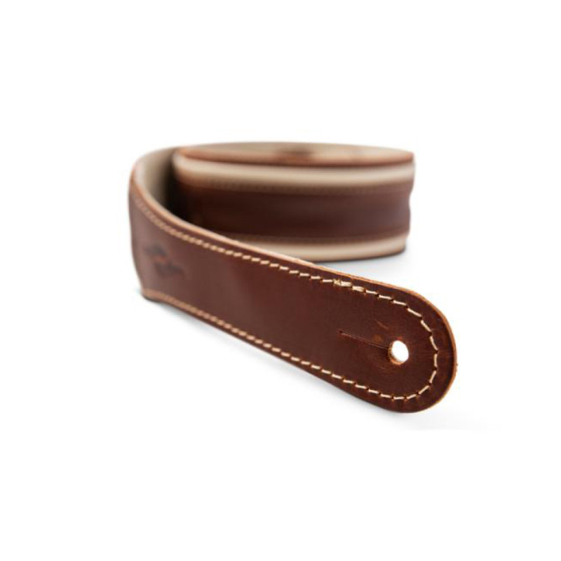 TAYLOR GUITARS STRAP ELEMENT BROWN/CREAM LEATHER 2.5
