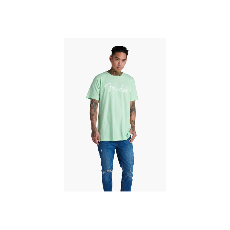 FENDER T-SHIRT SPAGHETTI LOGO SURF GREEN XL Футболка