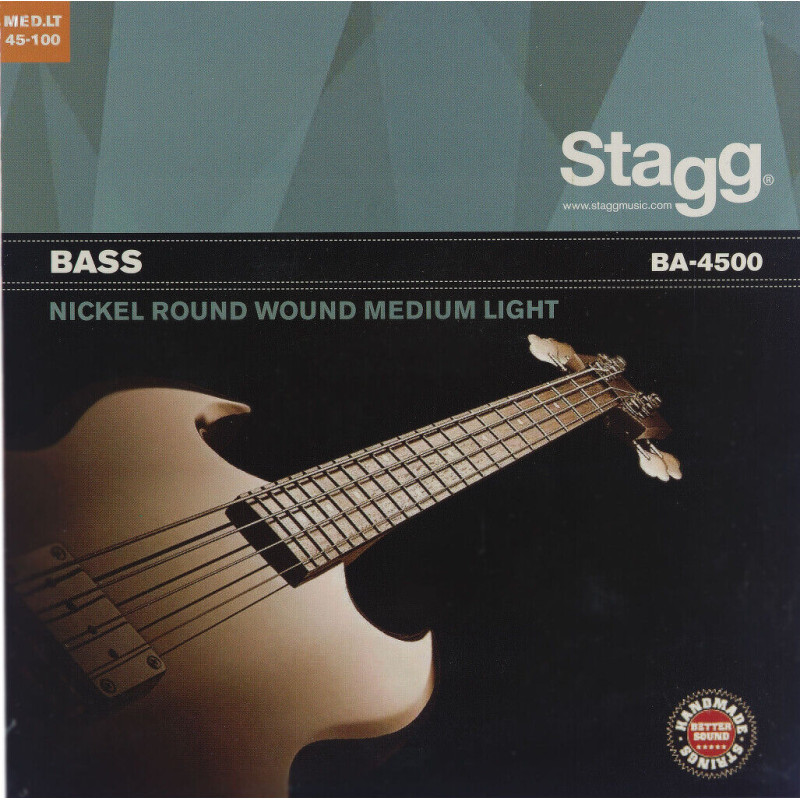 STAGG G BA-4500 Струни для бас-гітари, нікель, кругла обмотка, 45-100