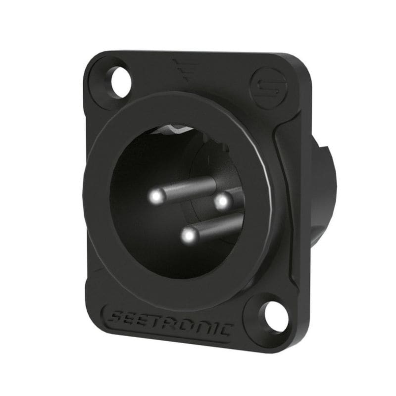 SEETRONIC MJ3F2C-B Панельний XLR роз'єм male 3-pin чорний