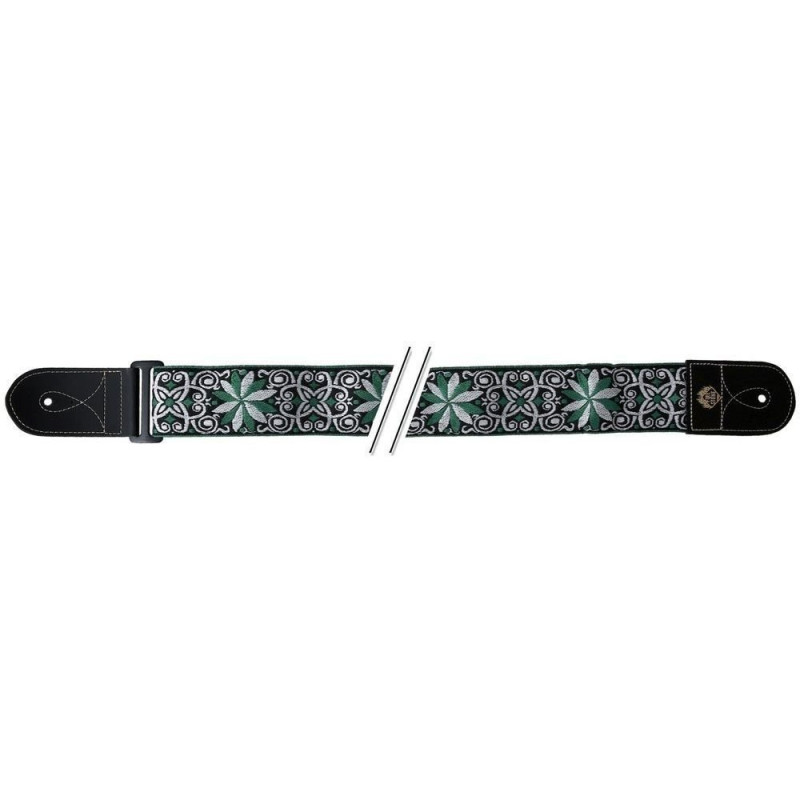 Ремінь для гітари Fire&Stone Folk Jacquard (Green White)