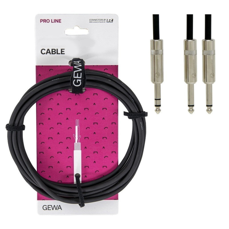 Інсертний кабель GEWA Pro Line Stereo Jack 6,3 мм/2x Mono Jack 6,3 мм (3 м)
