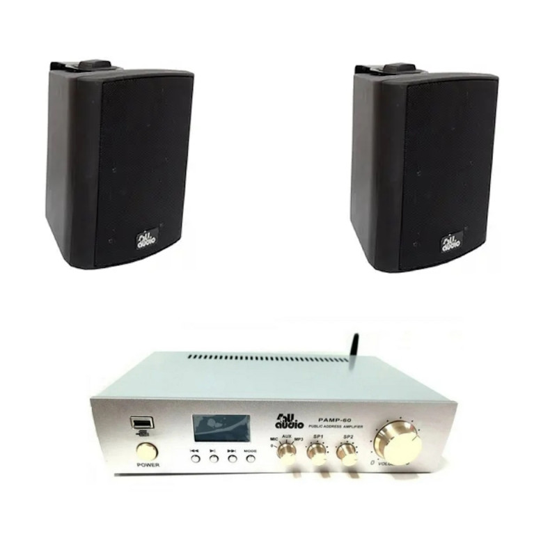4ALL AUDIO SET 2xWALL 420 IP Black 1xPAMP-60-BT Комплект уличной акустики с Bluetooth-усилителем