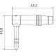 Роз'єм Roxtone RJ3RPP-RD-BG Jack 6.3mm (stereo) кутовий