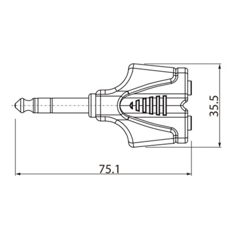 Перехідник Roxtone RPAN340 6.3mm jack stereo male (тато) - 2x3.5mm jack stereo female (мама)