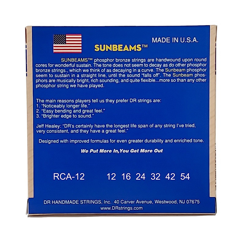 DR STRINGS SUNBEAM Acoustic Phosphor Bronze - Light (12-54) Струни для акустичної гітари