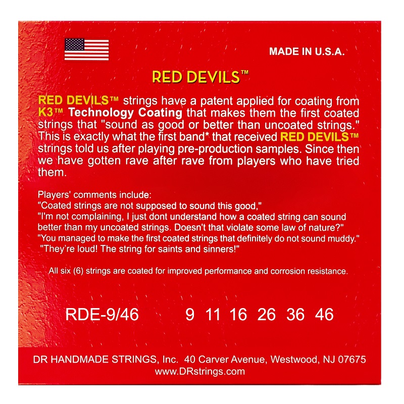 DR STRINGS RED DEVILS Electric - Light Heavy (9-46) Струни для електрогітари