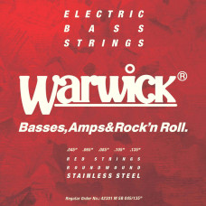 WARWICK 42301 RED Stainless Steel Medium 5-String (45-135) Струны для бас-гитары