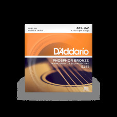 D‘ADDARIO EJ41 PHOSPHOR BRONZE 12-STRING EXTRA LIGHT (09-45) Струни для акустичної гітари