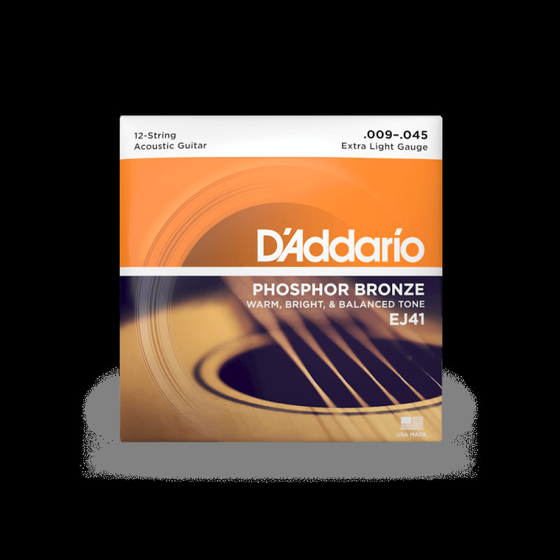 D’ADDARIO EJ41 PHOSPHOR BRONZE 12-STRING EXTRA LIGHT (09-45) Струны для акустической гитары