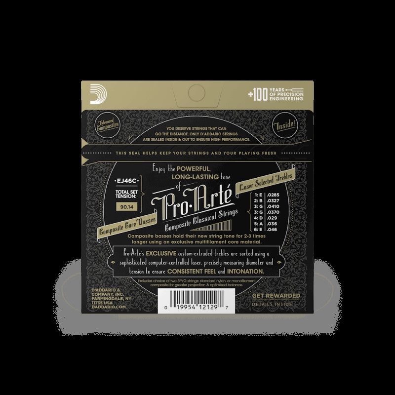 D‘ADDARIO EJ46C PRO-ARTE COMPOSITE HARD TENSION Струни для класичної гітари