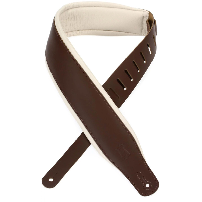 LEVY'S M26PD-BRN_CRM CLASSICS SERIES PADDED TWO-TONE GUITAR STRAP (BROWN, CREAM) Ремень для гитары