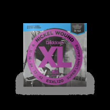D‘ADDARIO ESXL120 XL NICKEL WOUND SUPER LIGHT DOUBLE BALL END (09-42) Струни для електрогітари