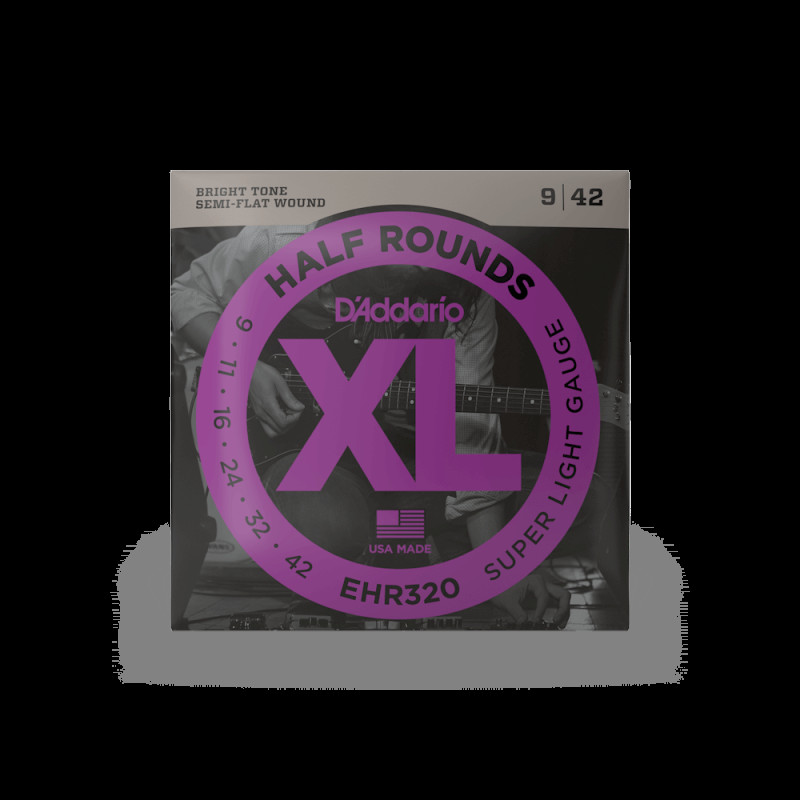 D‘ADDARIO EHR320 XL HALF ROUNDS SUPER LIGHT (09-42) Струни для бас-гітари
