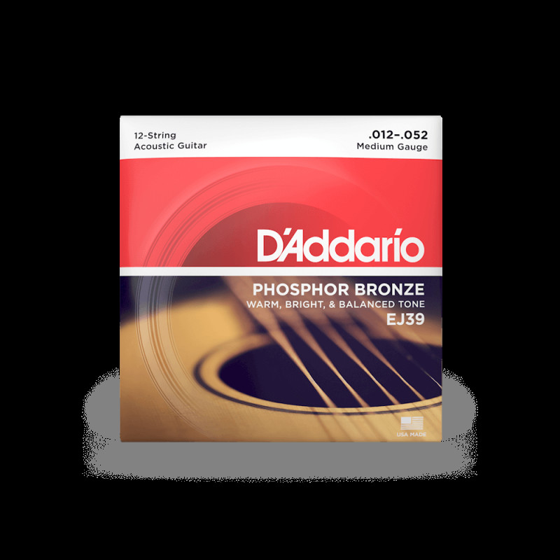 D‘ADDARIO EJ39 PHOSPHOR BRONZE MEDIUM 12-STRING (12-52) Струни для акустичної гітари