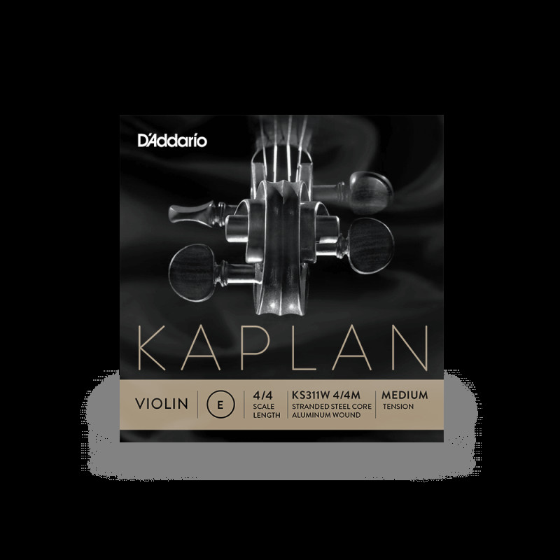 D`ADDARIO KAPLAN VIOLIN Non-Whistling Aluminum Wound E String 4/4 Scale Medium Tension