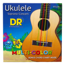 DR Strings MULTI-COLOR Ukulele Soprano/Concert