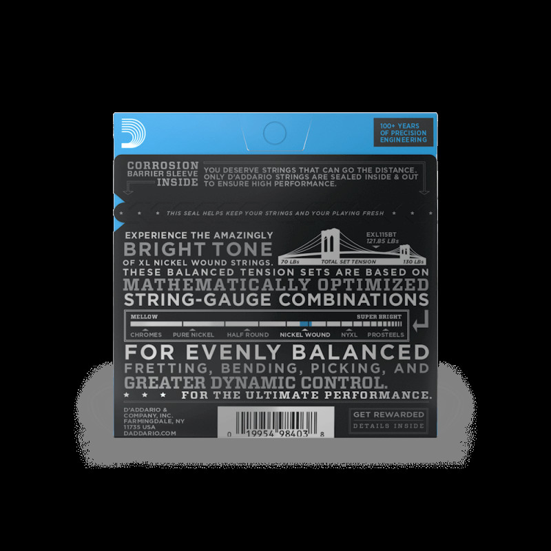 D‘ADDARIO EXL115BT XL NICKEL WOUND BALANCED TENSION, MEDIUM (11-50) Струни для електрогітари
