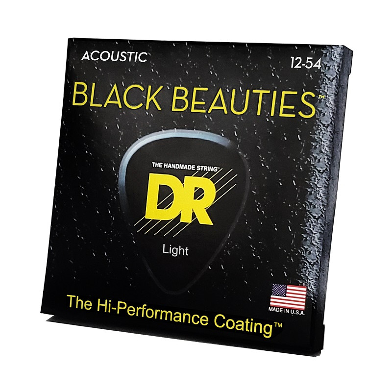 DR STRINGS BLACK BEAUTIES Acoustic - Light (12-54) Струни для акустичної гітари