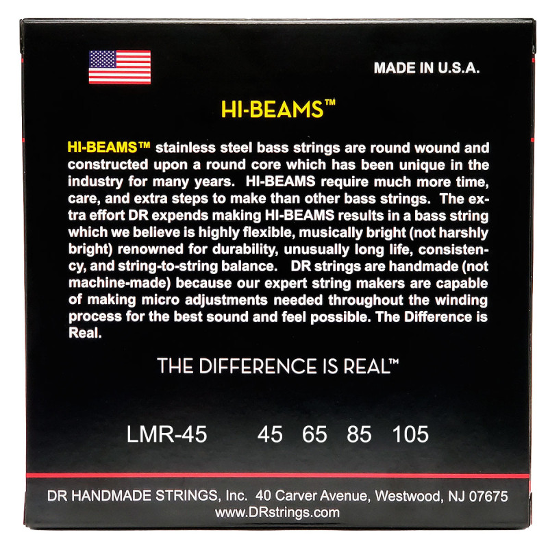 DR STRINGS HI-BEAM Bass - Medium - Long Scale (45-105) Струни для бас-гітари