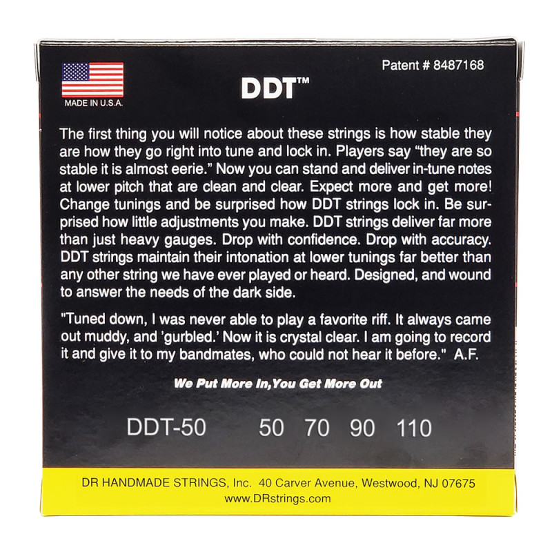 DR Strings DDT Drop Down Tuning Bass - Heavy (50-110)