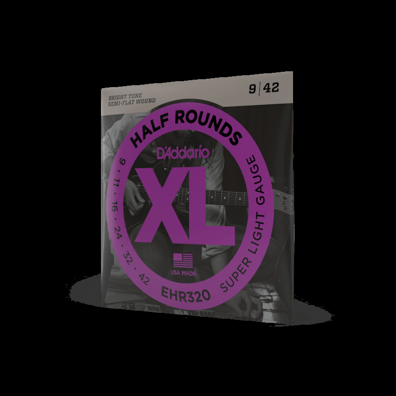 D‘ADDARIO EHR320 XL HALF ROUNDS SUPER LIGHT (09-42) Струни для бас-гітари
