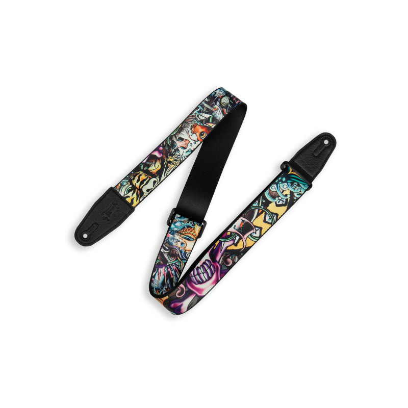 LEVY'S MP2TAT-003 2 Tattoo Series Poly Guitar Strap - New School Ремень для гитары