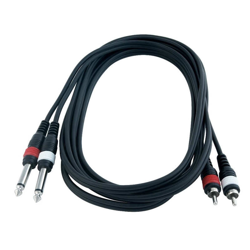 ROCKCABLE RCL20932 D4 Patch Cable - 2 x RCA to 2 x TS Jack (1.5m)