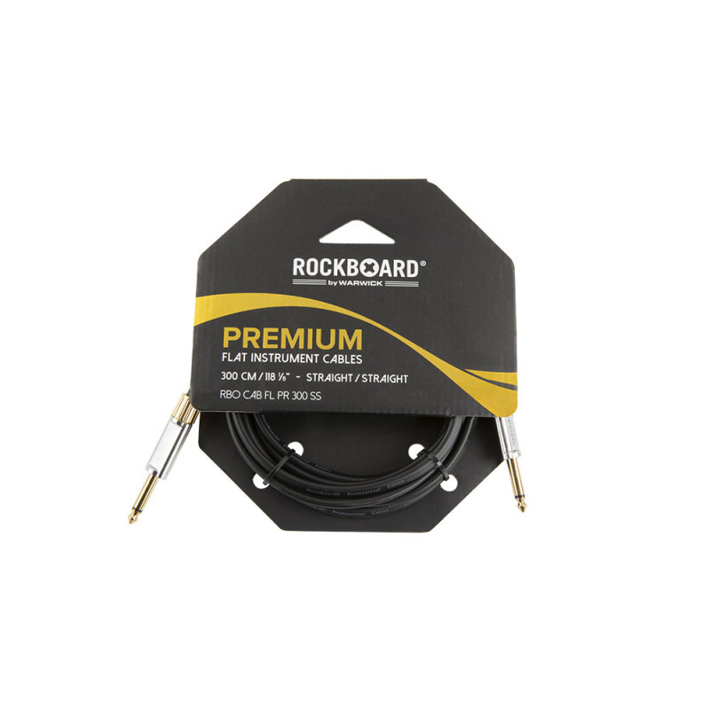 ROCKBOARD Premium Flat Instrument Cable, Straight/Straight (300 cm)