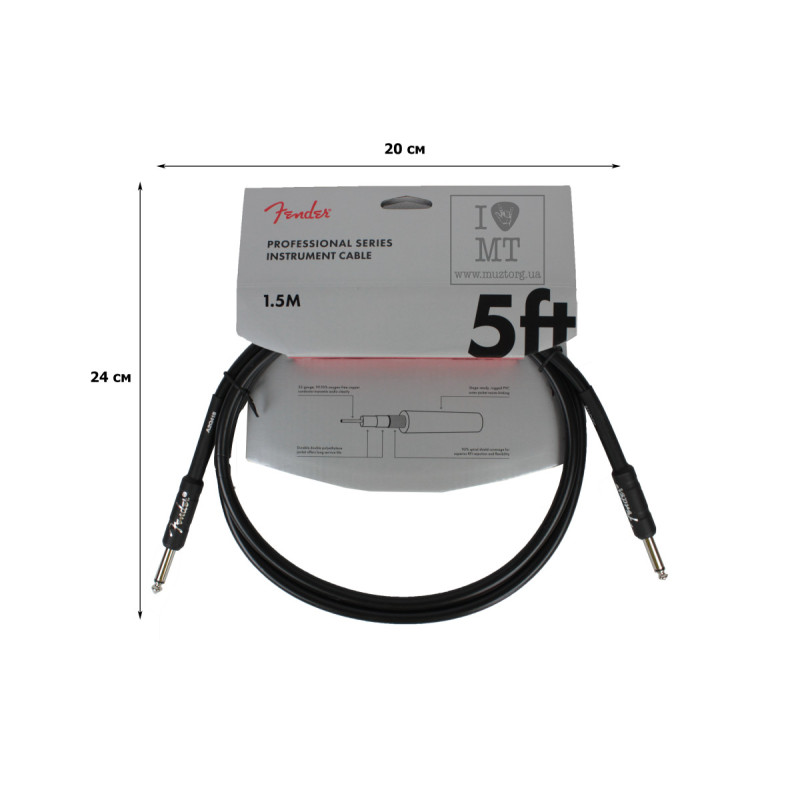 FENDER CABLE PROFESSIONAL SERIES 5' BLACK Кабель інструментальний