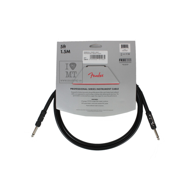 FENDER CABLE PROFESSIONAL SERIES 5' BLACK Кабель інструментальний